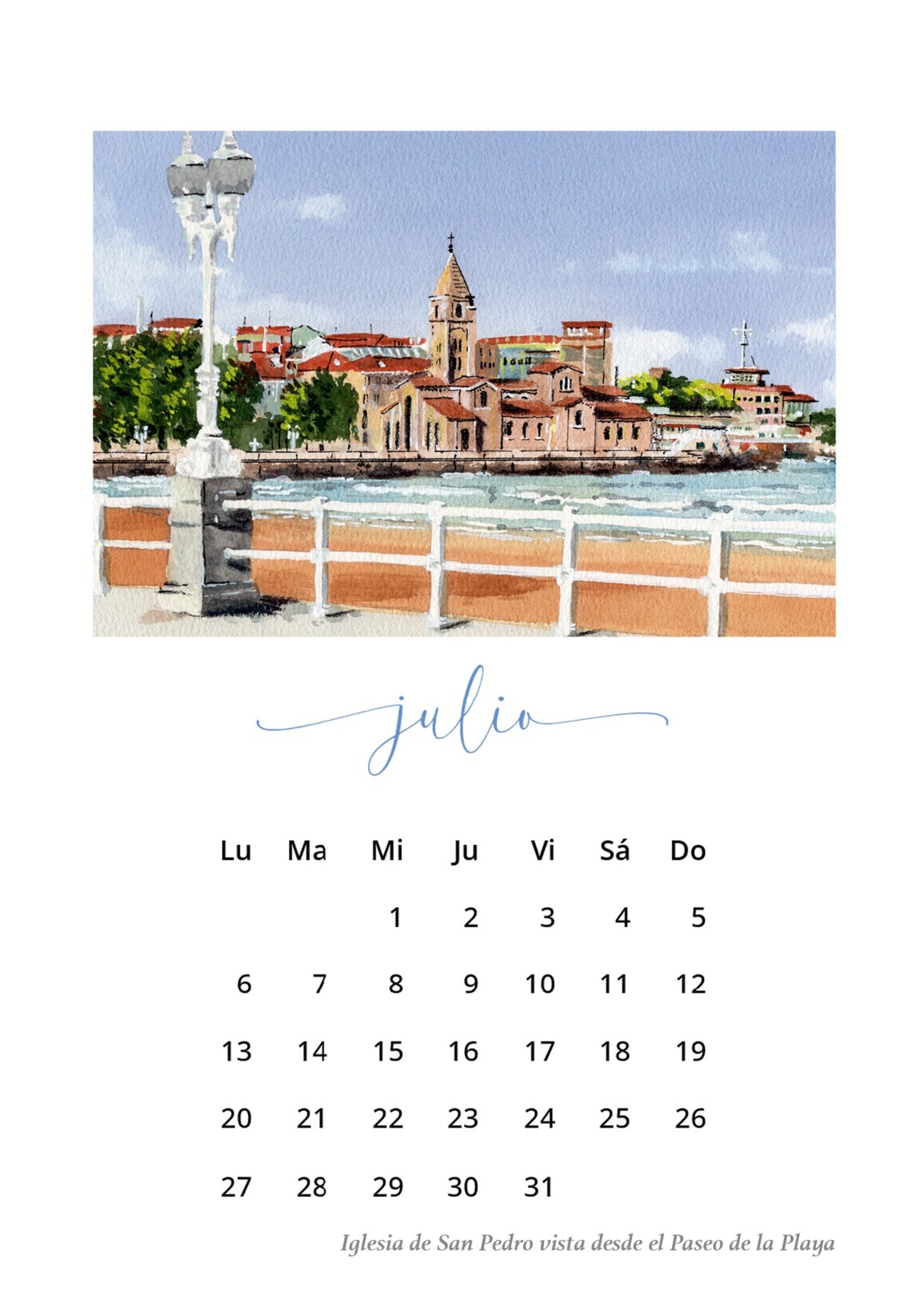 Calendario Gijón 2026 Formato vertical - 10