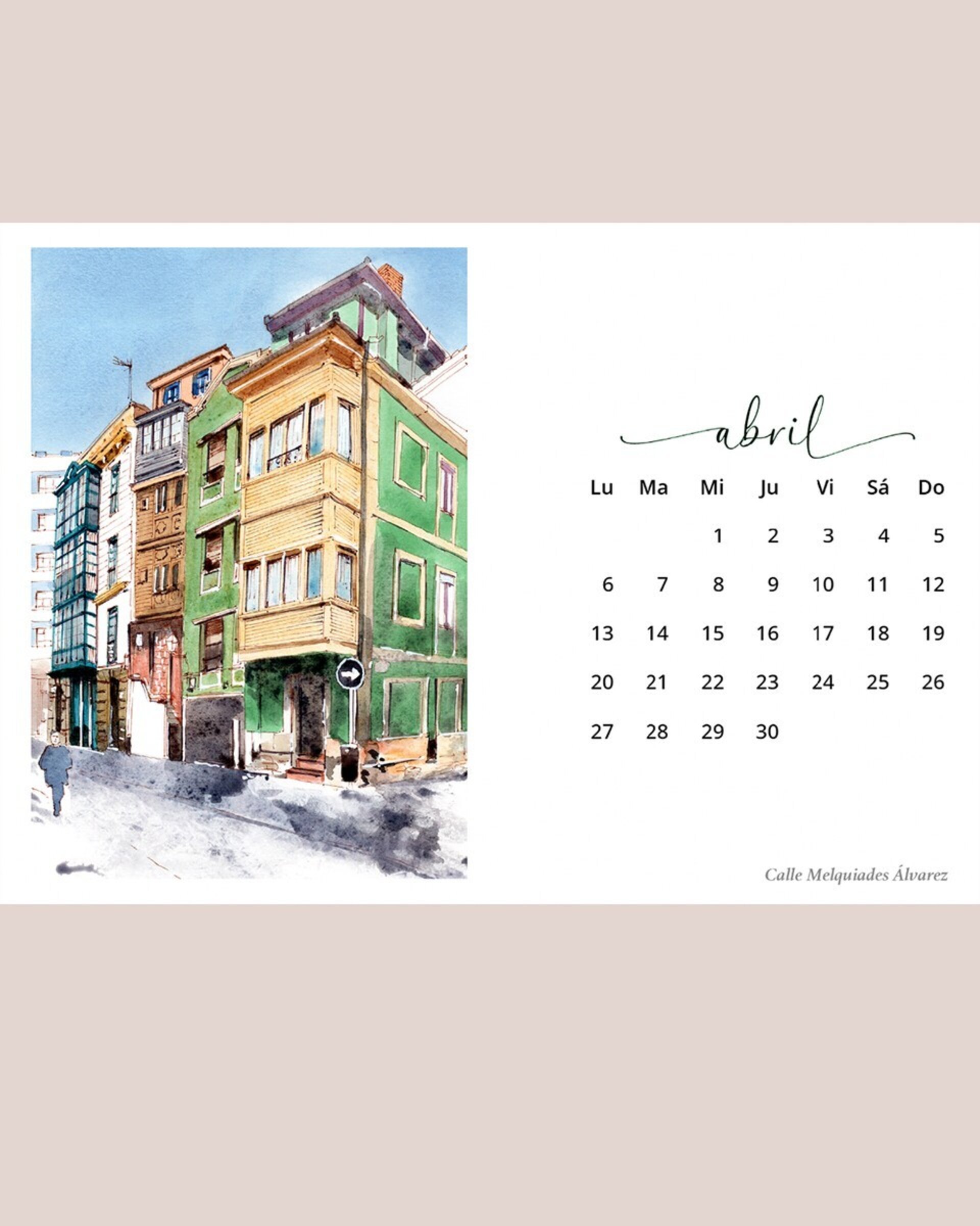 Calendario Gijón 2026 Formato horizontal - 5