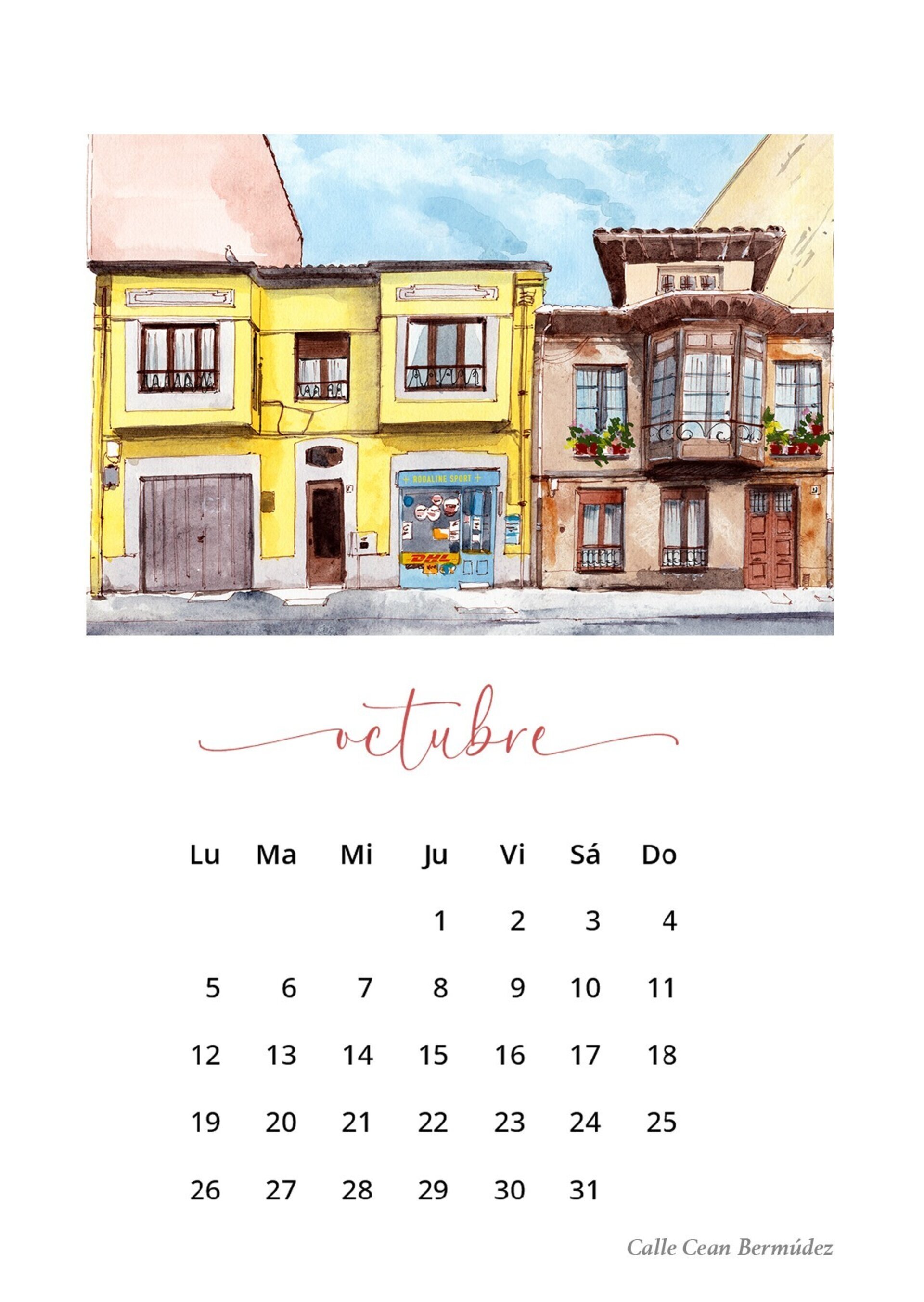 Calendario Gijón 2026 Formato vertical - 13