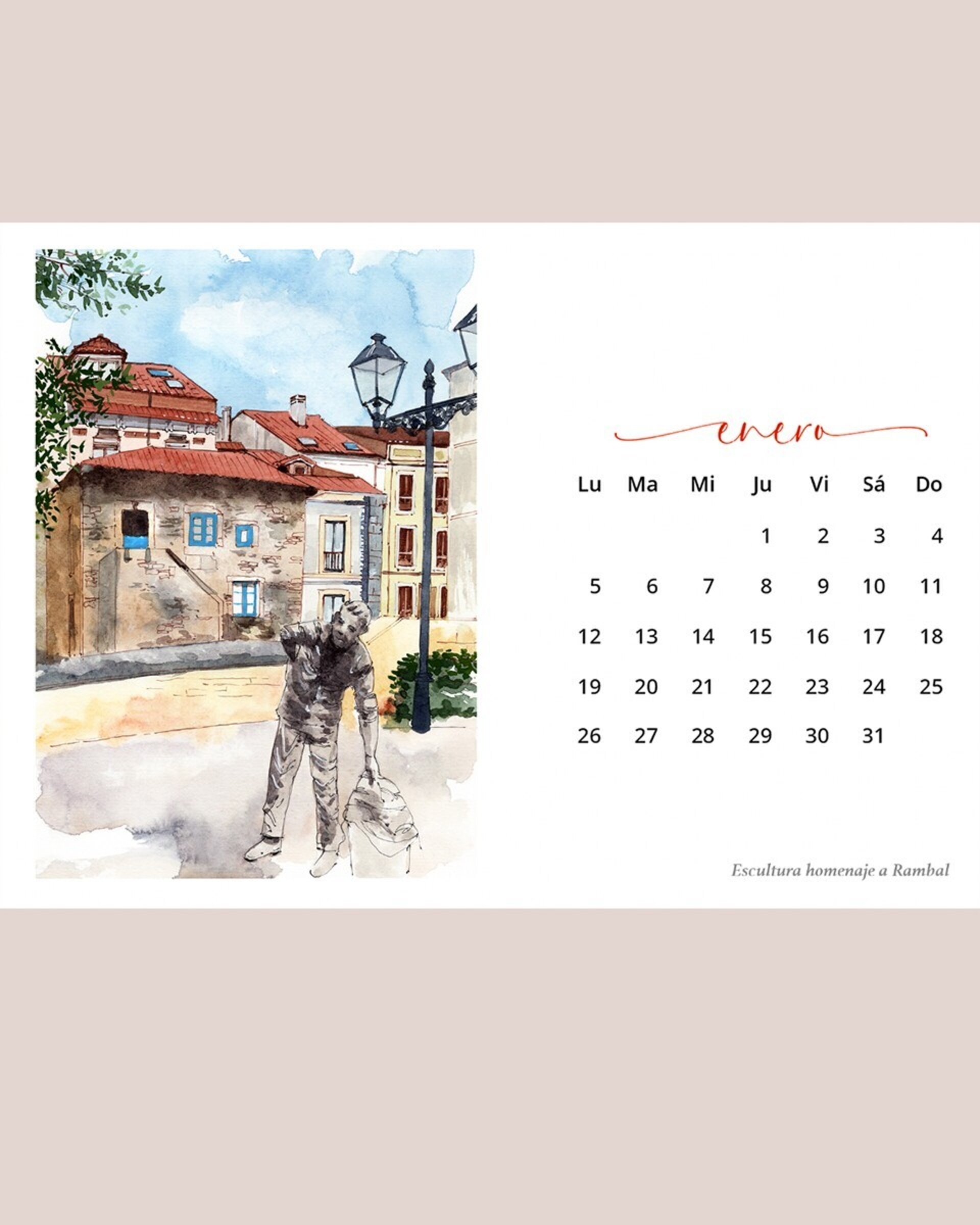 Calendario Gijón 2026 Formato horizontal - 2