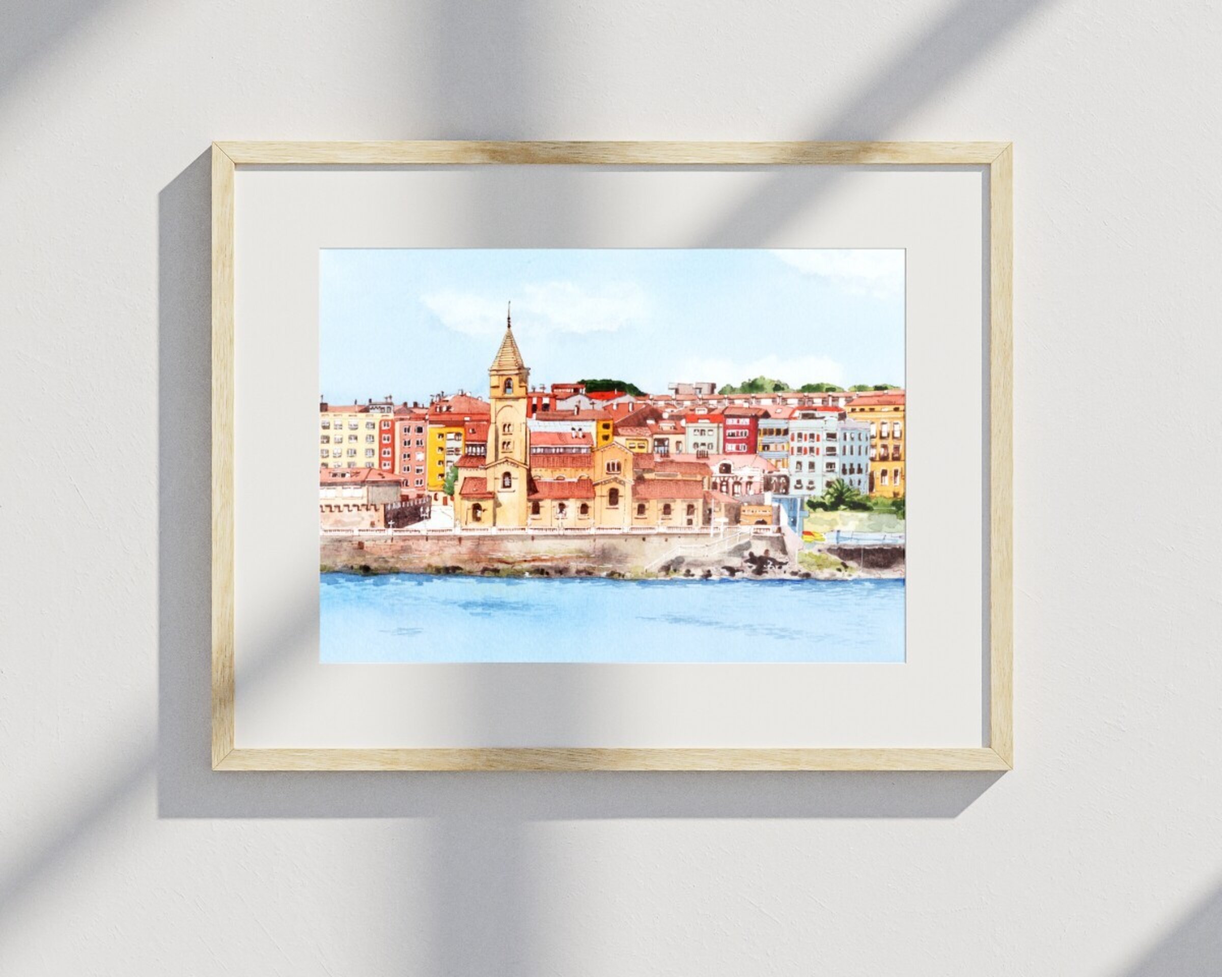 Iglesia de San Pedro Gijón con Cimadevilla al fondo - 3