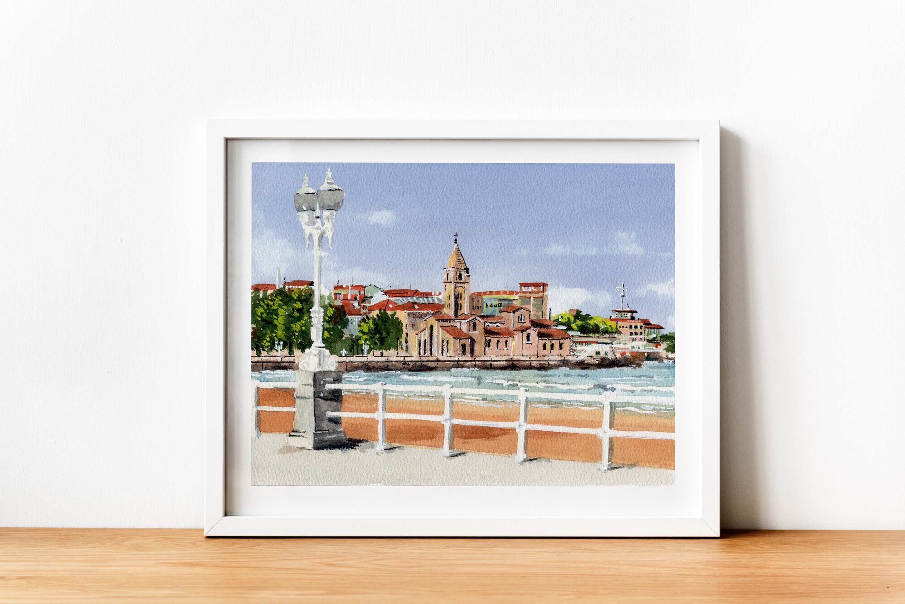 Iglesia de San Pedro desde el Muro de San Lorenzo Gijón - 2