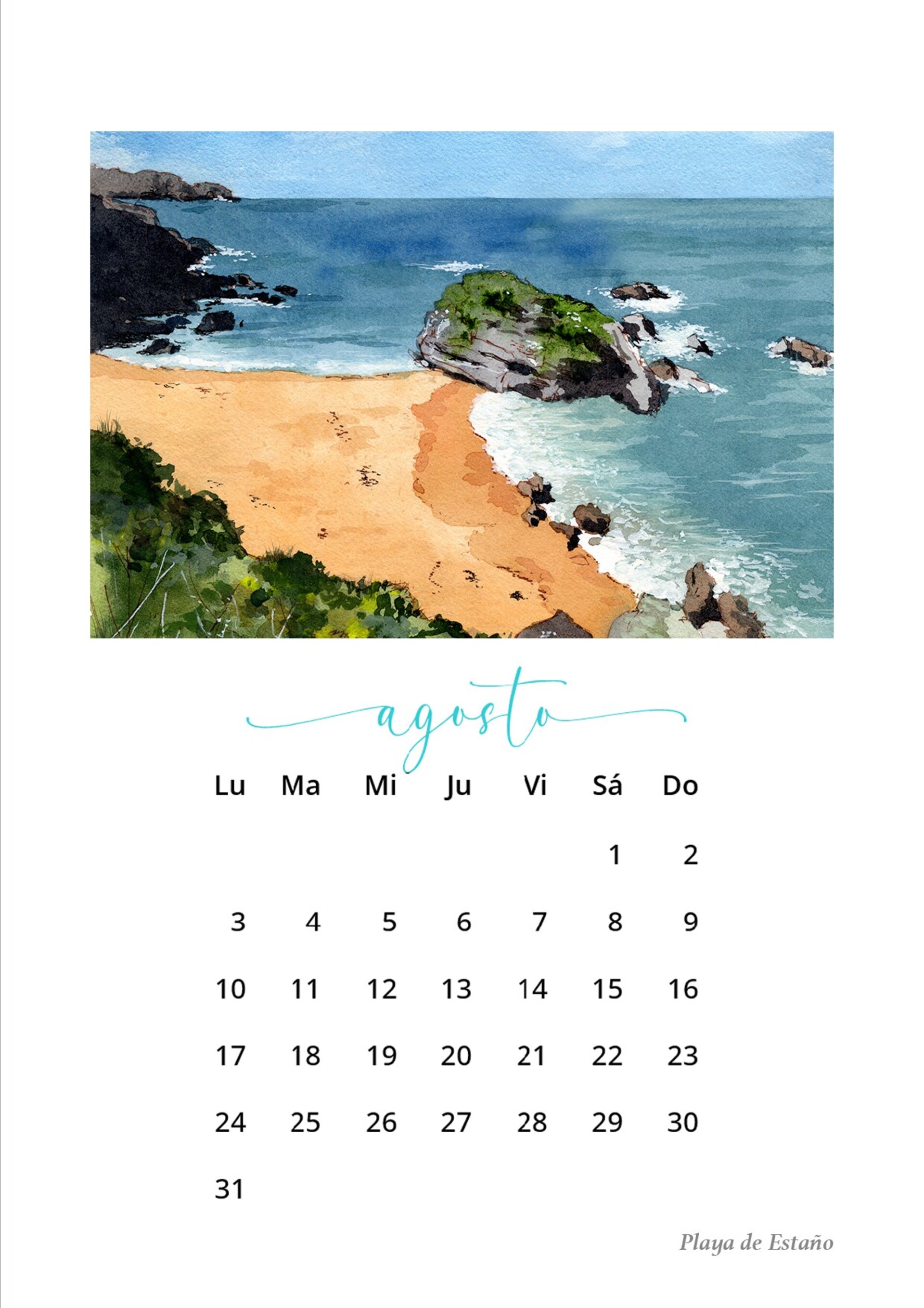 Calendario Gijón 2026 Formato vertical - 11