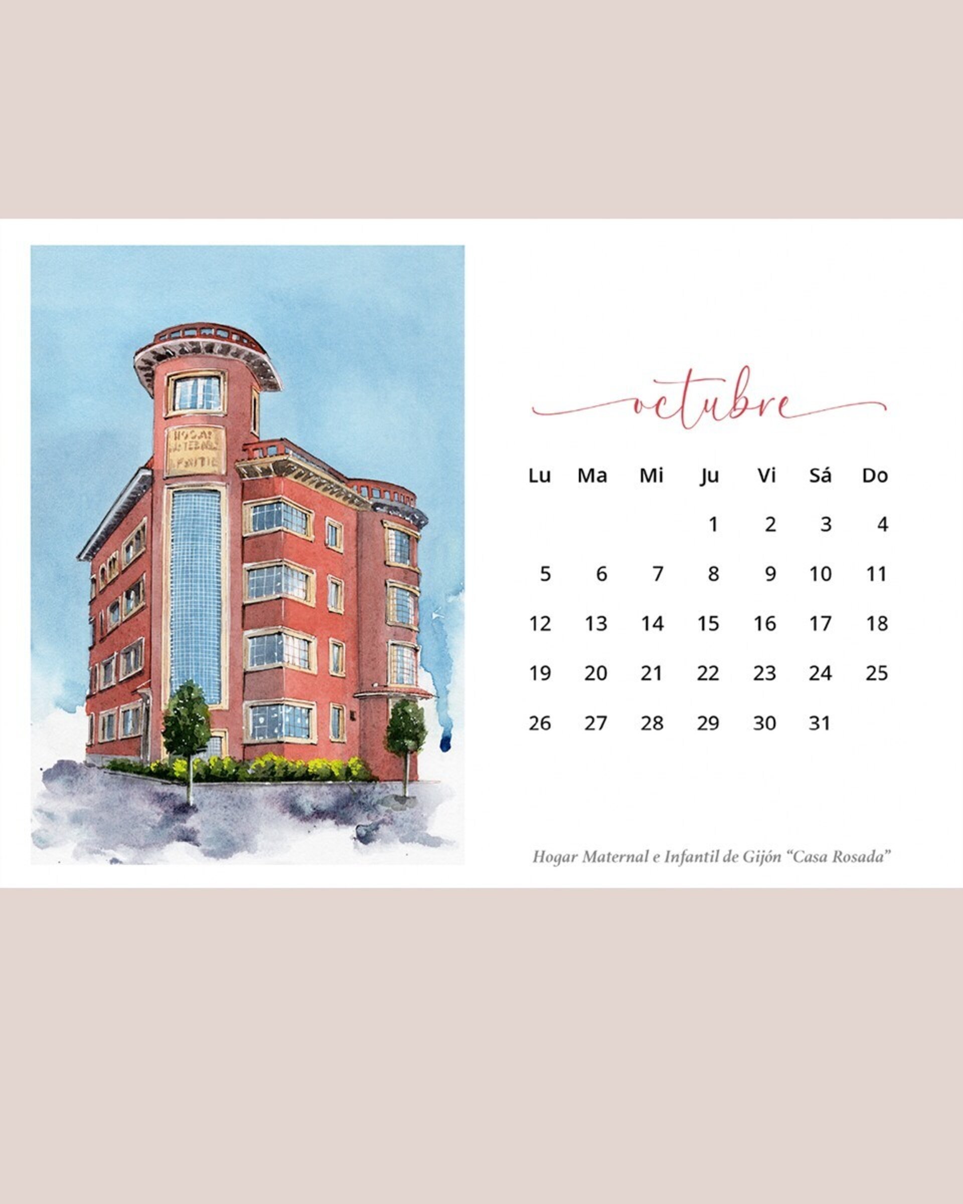 Calendario Gijón 2026 Formato horizontal - 11