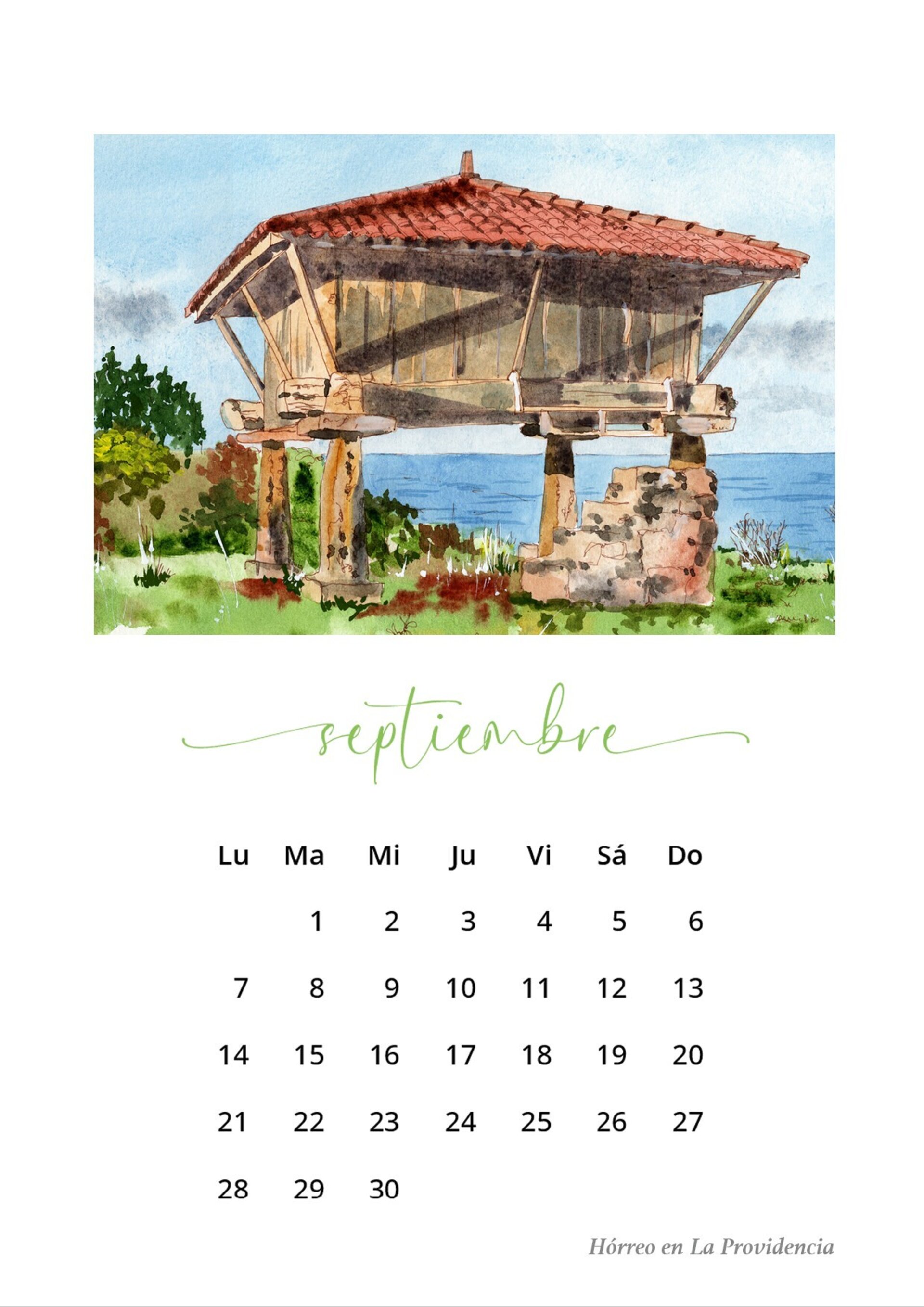Calendario Gijón 2026 Formato vertical - 12